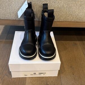Kids MM6 Margiela Black Leather Ankle Boots